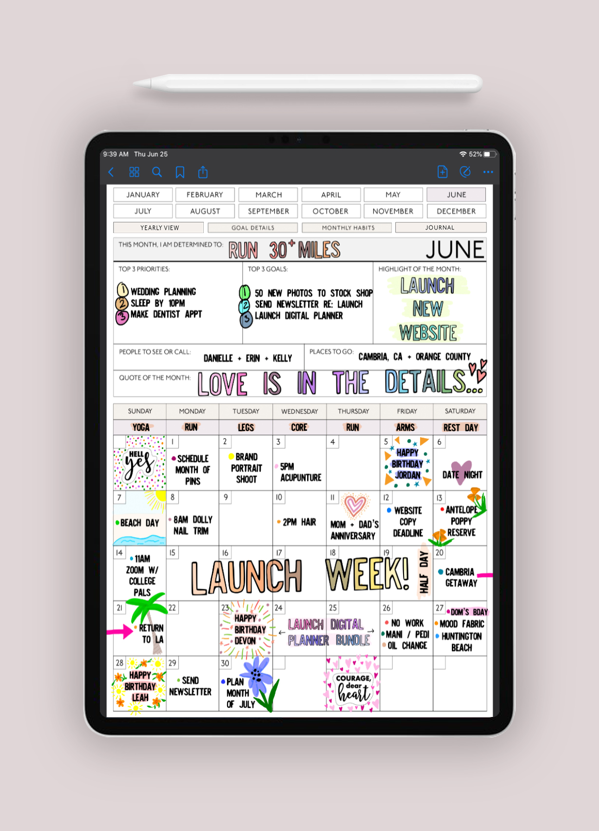 Free Digital Planner For IPad Hyperlinks Habits Goals Bujo The Holiday Mama