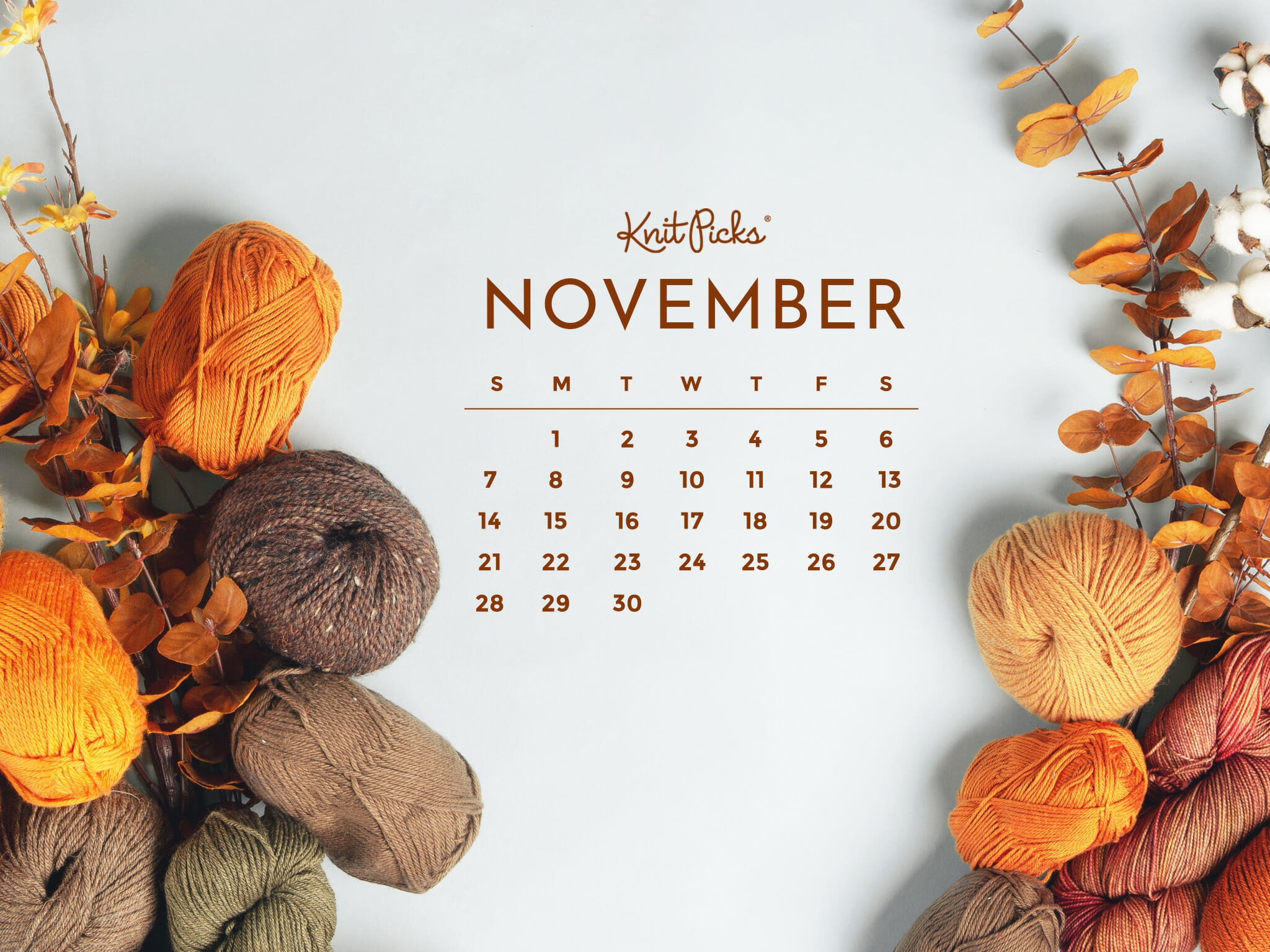 Free Downloadable November 2021 Calendar The Knit Picks Staff Knitting Blog