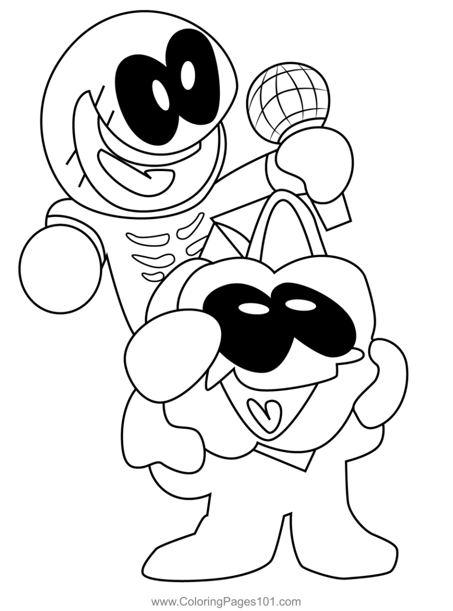 friday night funkin colouring pages