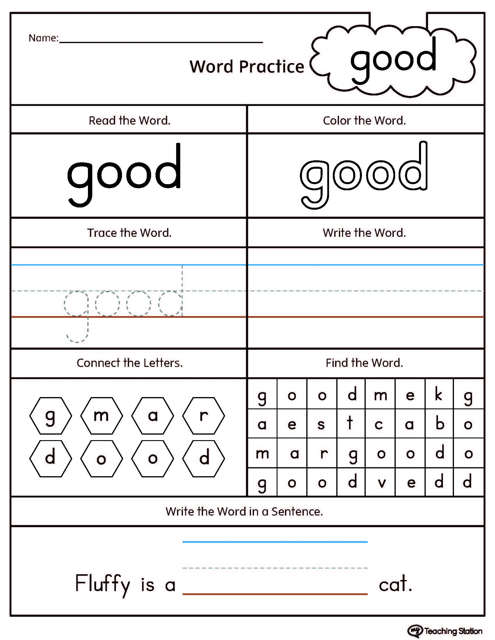 free sight word practice worksheets