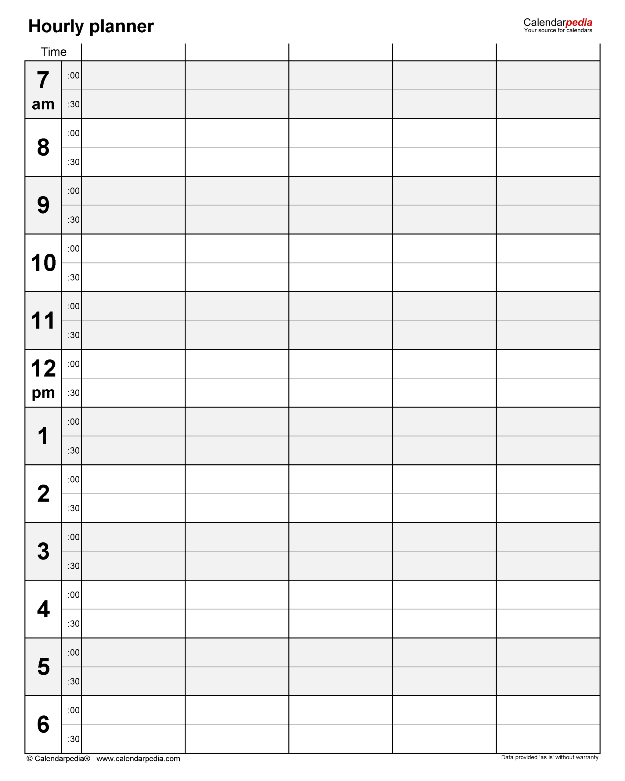 week planner by hour