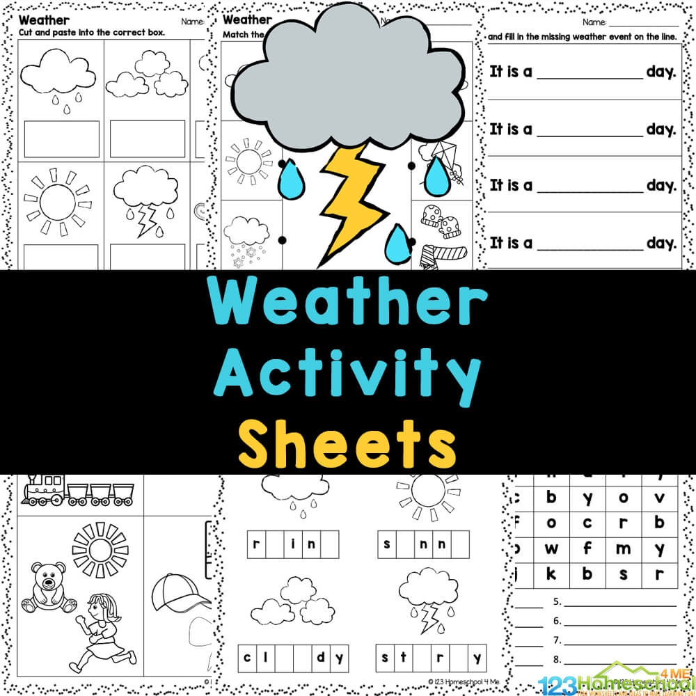  Free Kindergarten Weather Activity Sheets