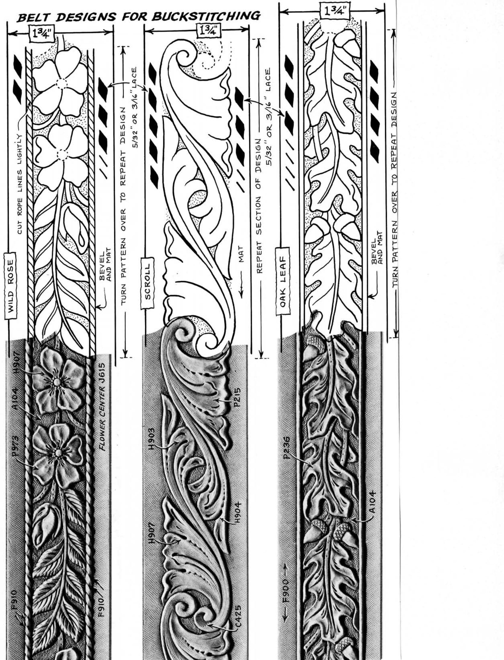 free printable leather belt tooling patterns