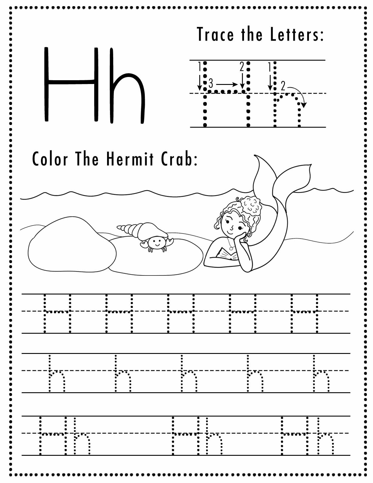 letter tracing h