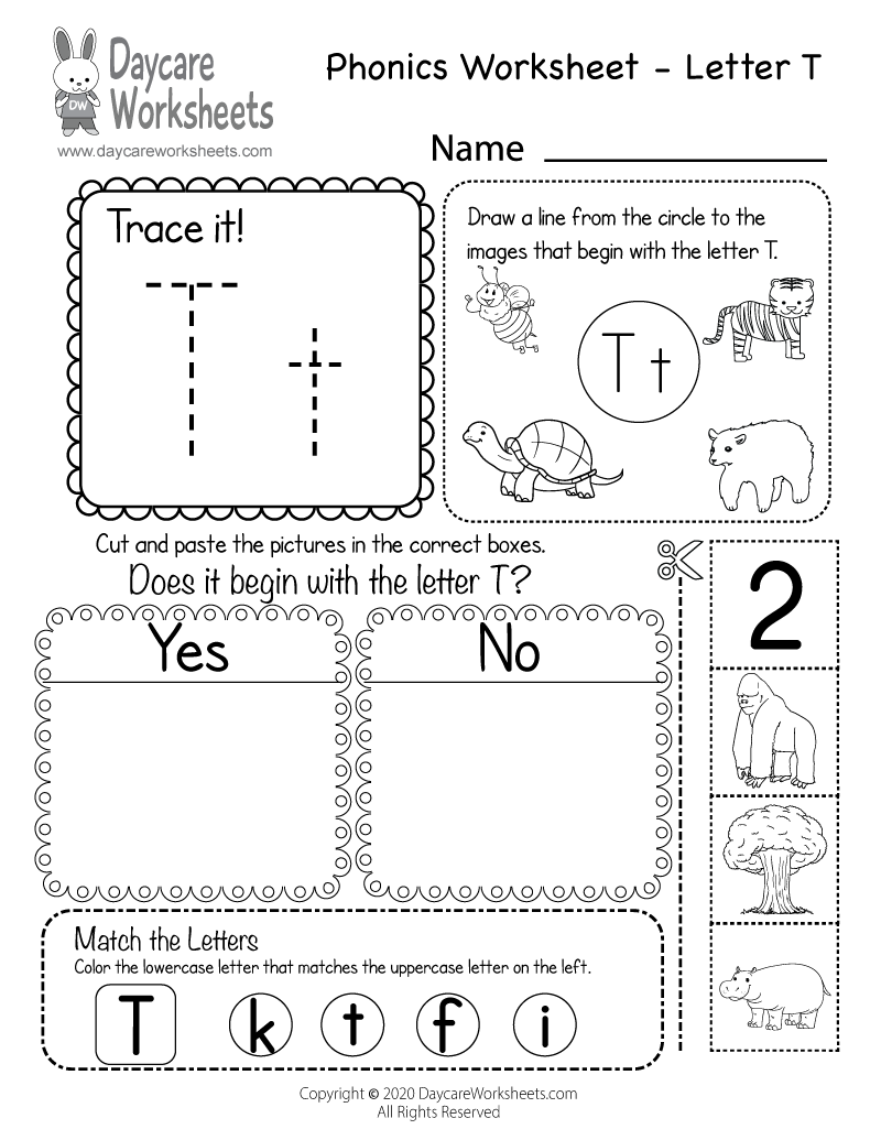free phonics worksheets for kindergarten