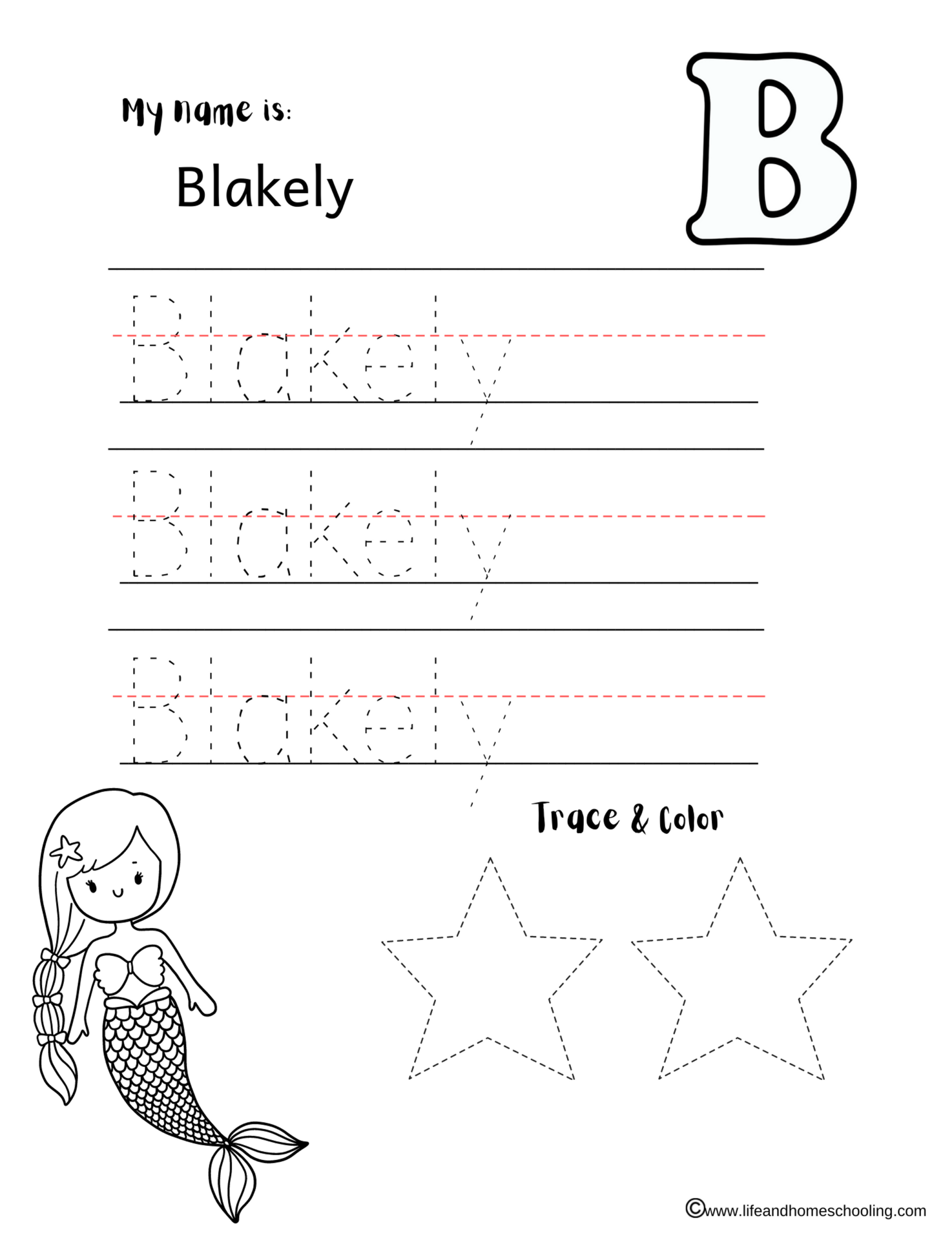 tracing children's names