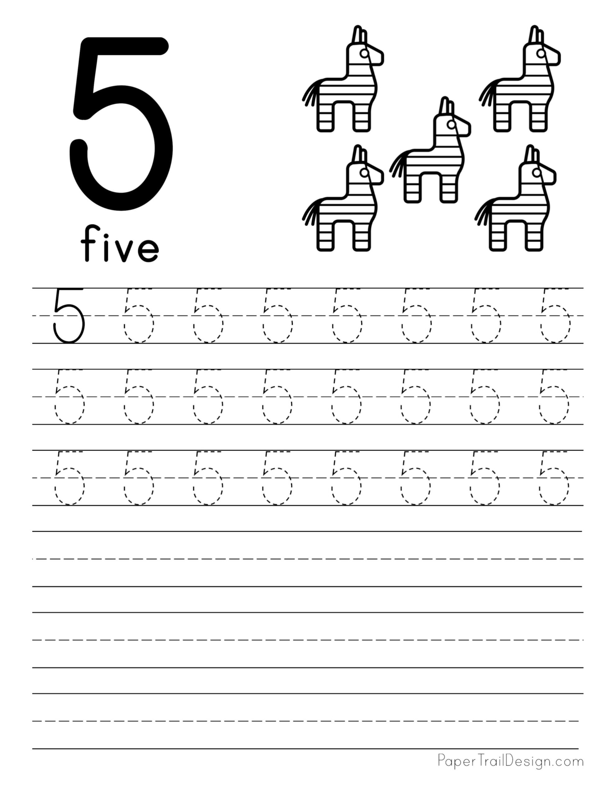 tracing the number 5