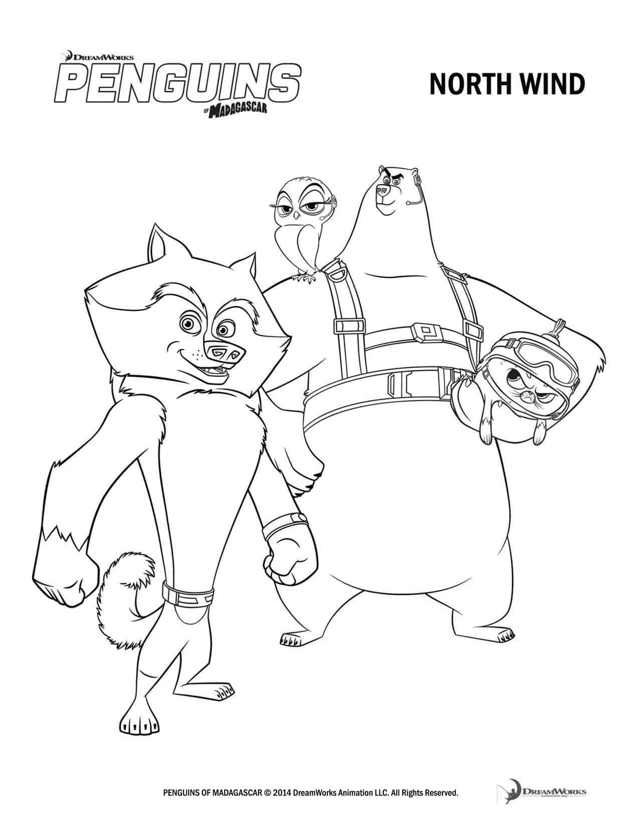 penguins of madagascar coloring pages
