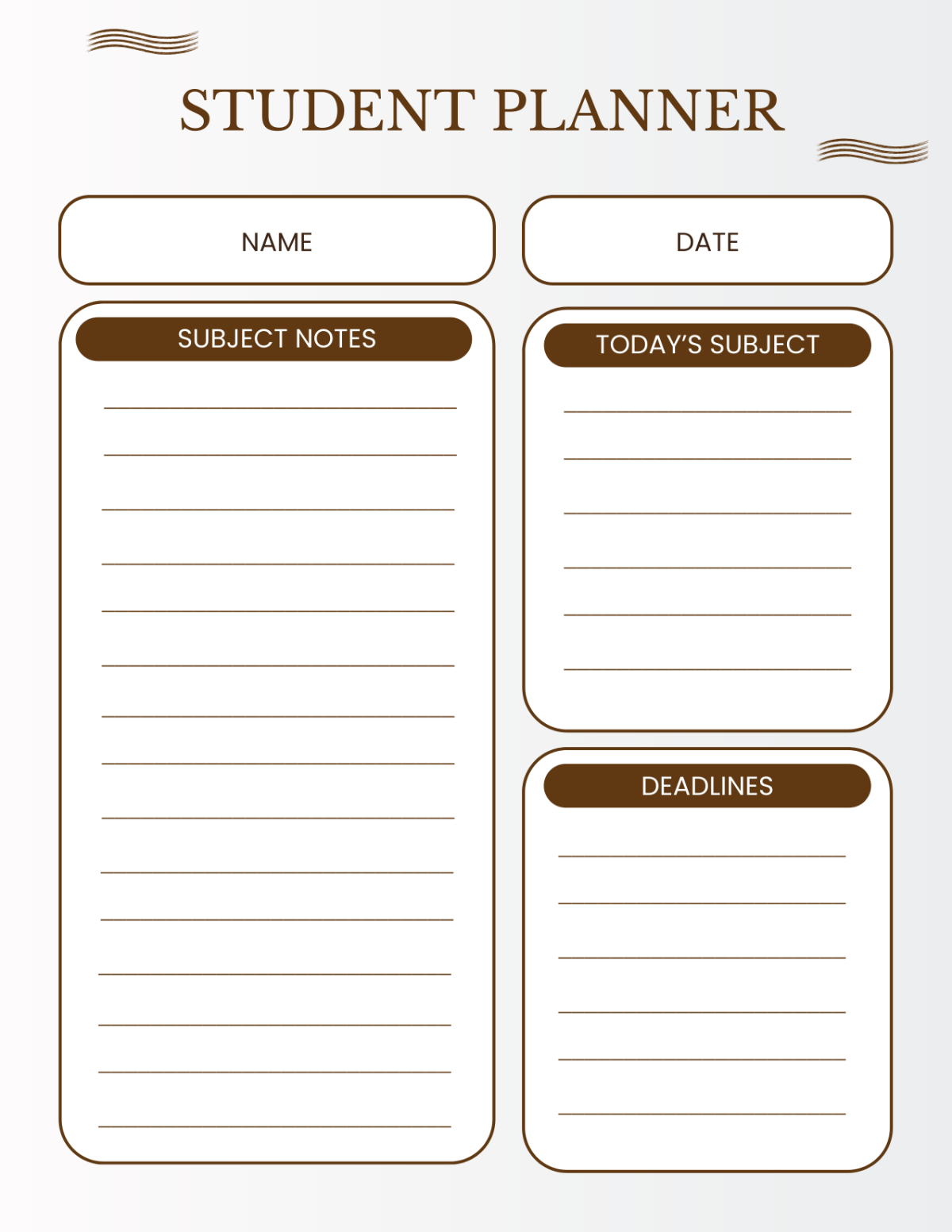 Free Planner For Students Template To Edit Online
