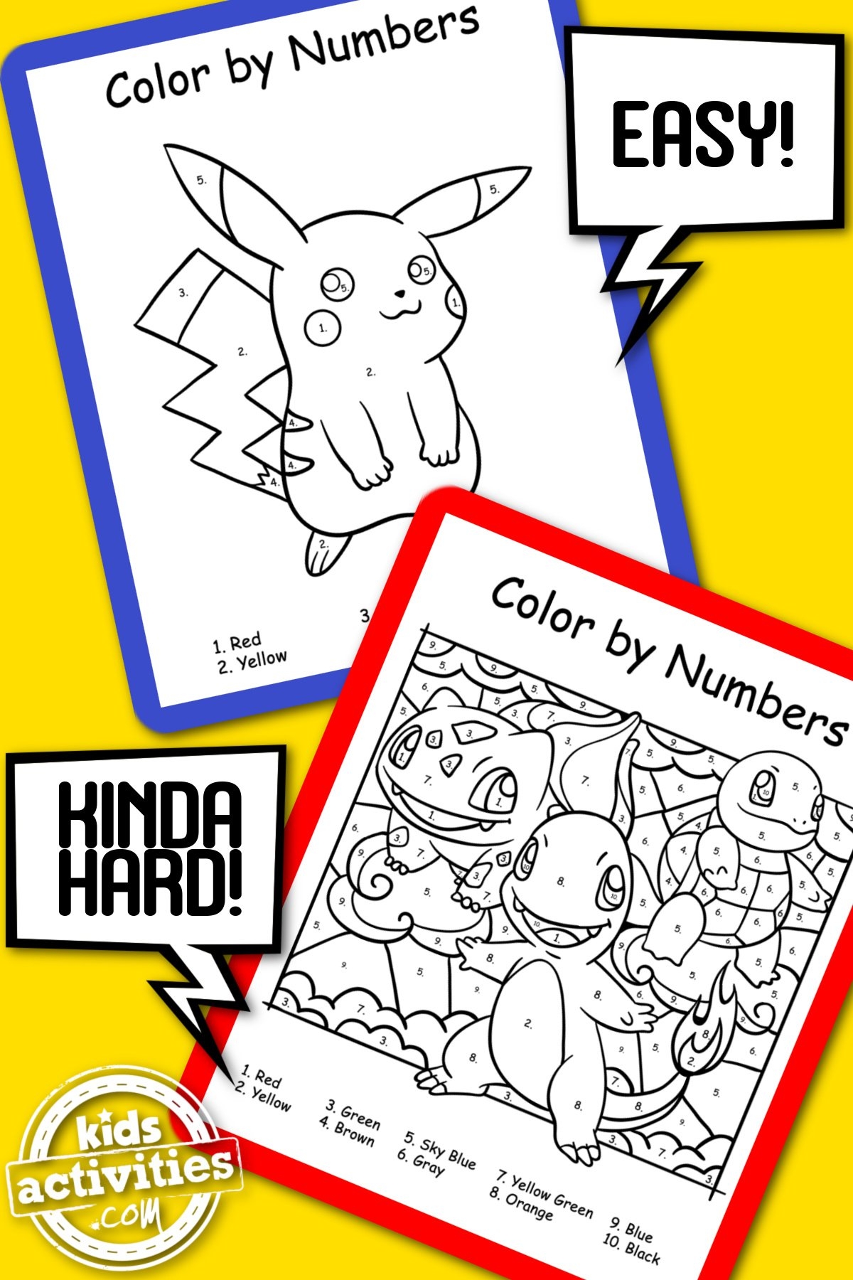 FREE Pok mon Color By Numbers Printables Kids Activities Blog