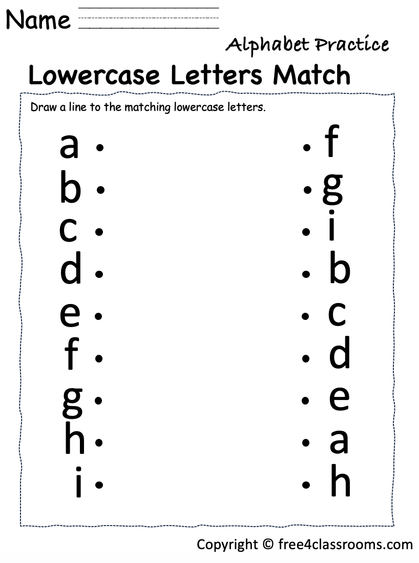 kindergarten matching worksheets