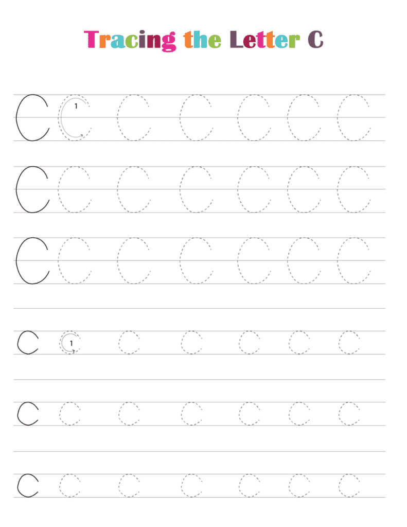 c letter tracing