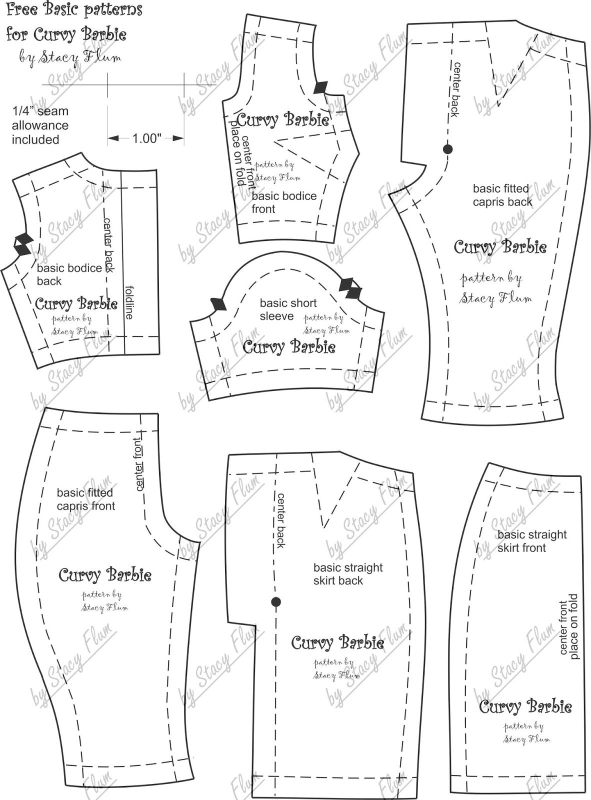 Free Printable Barbie Doll Clothes Patterns Printable Barbie How To Stitch A Barbie Dress Barbie Dolls