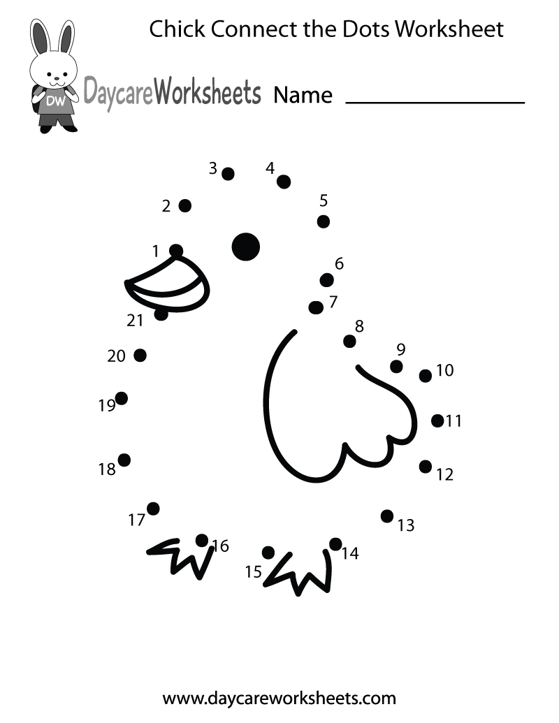 Free Printable Chick Connect The Dots Worksheet For Preschool