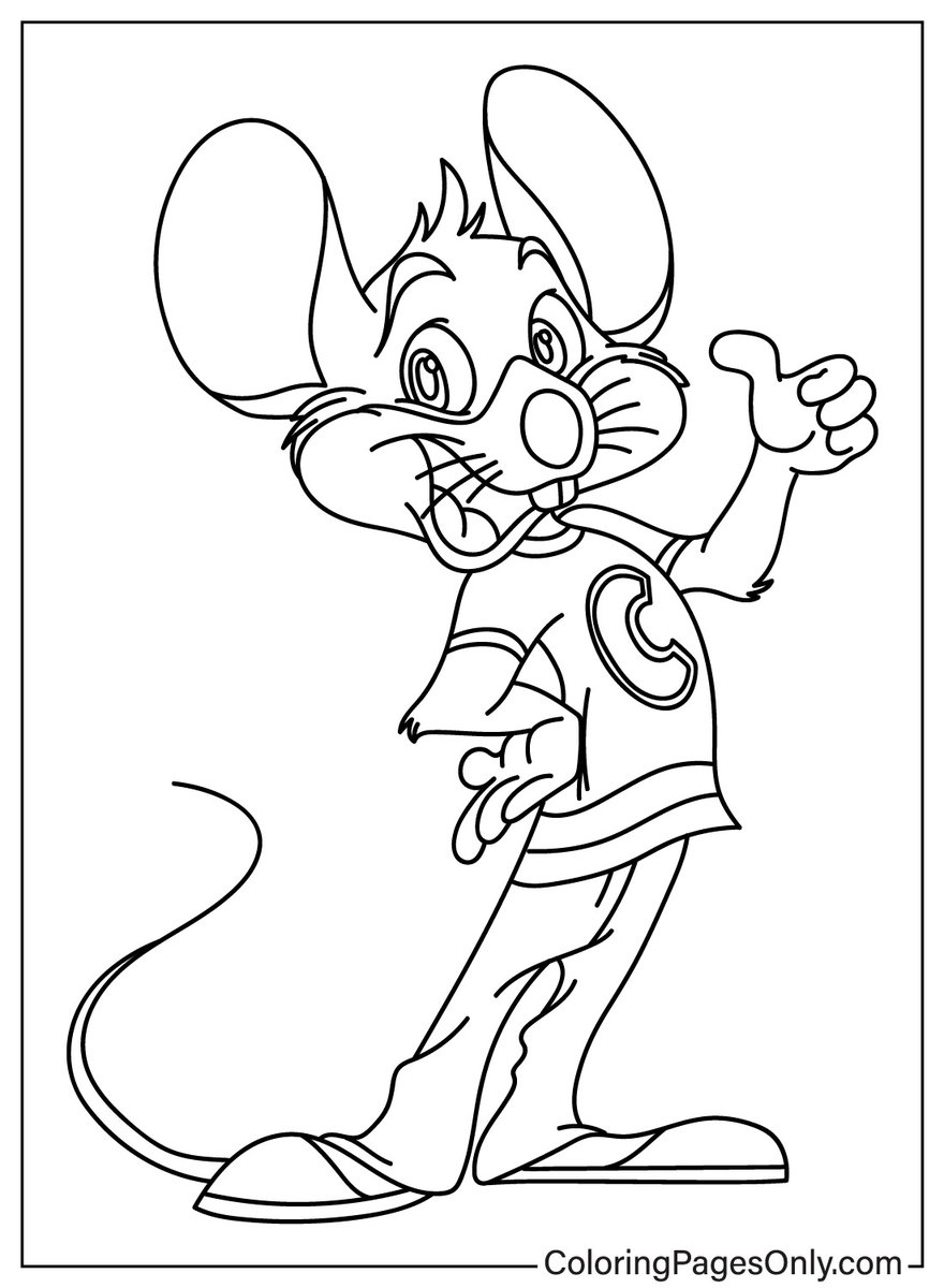chuck e cheese colouring pages