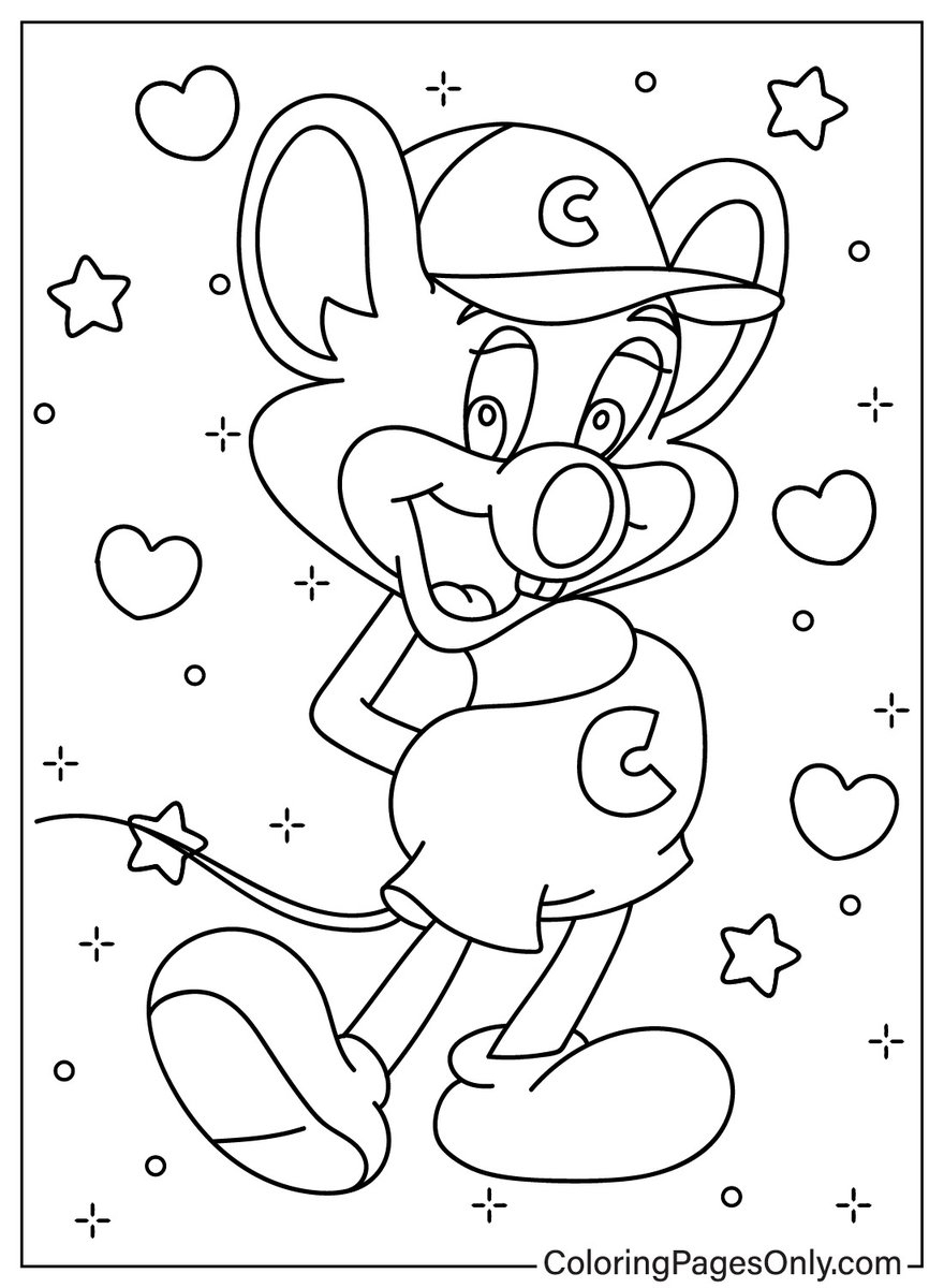 chuck e cheese coloring pages