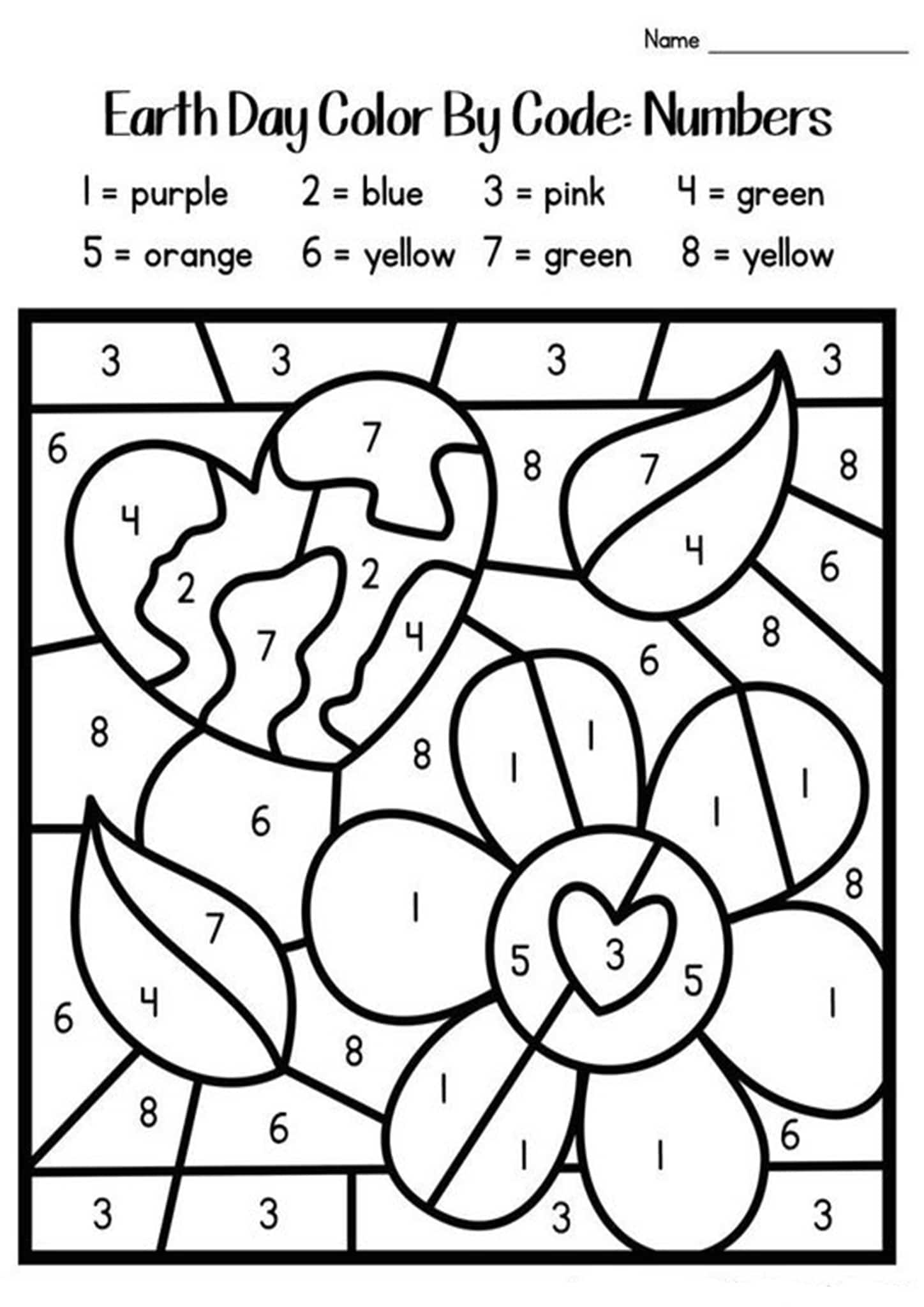 color by numbers for kindergarten