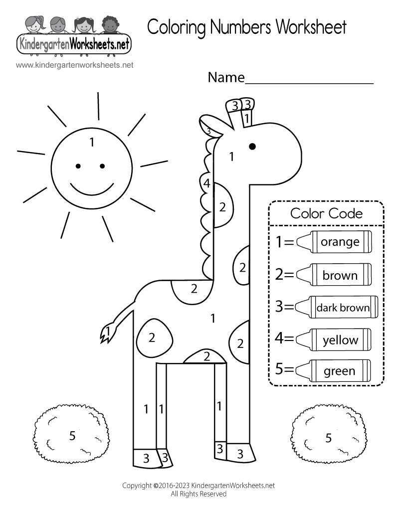 colouring worksheet for kg