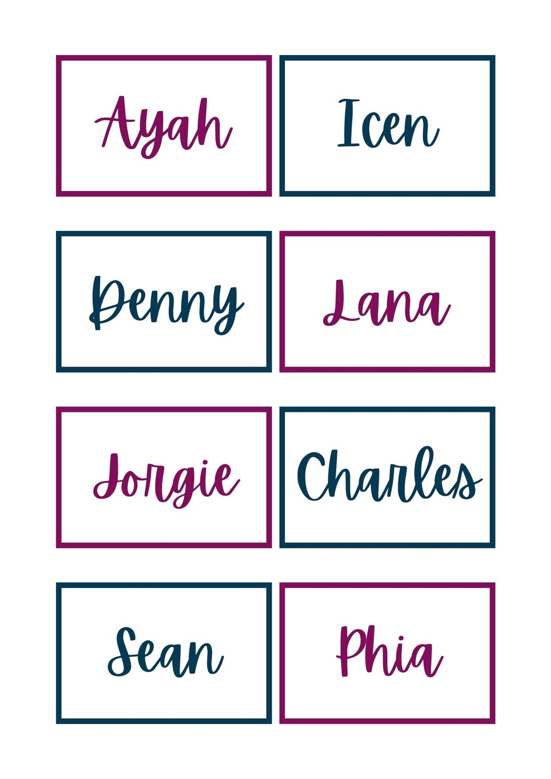 Free Printable Customizable Name Tag Templates Worksheets Library