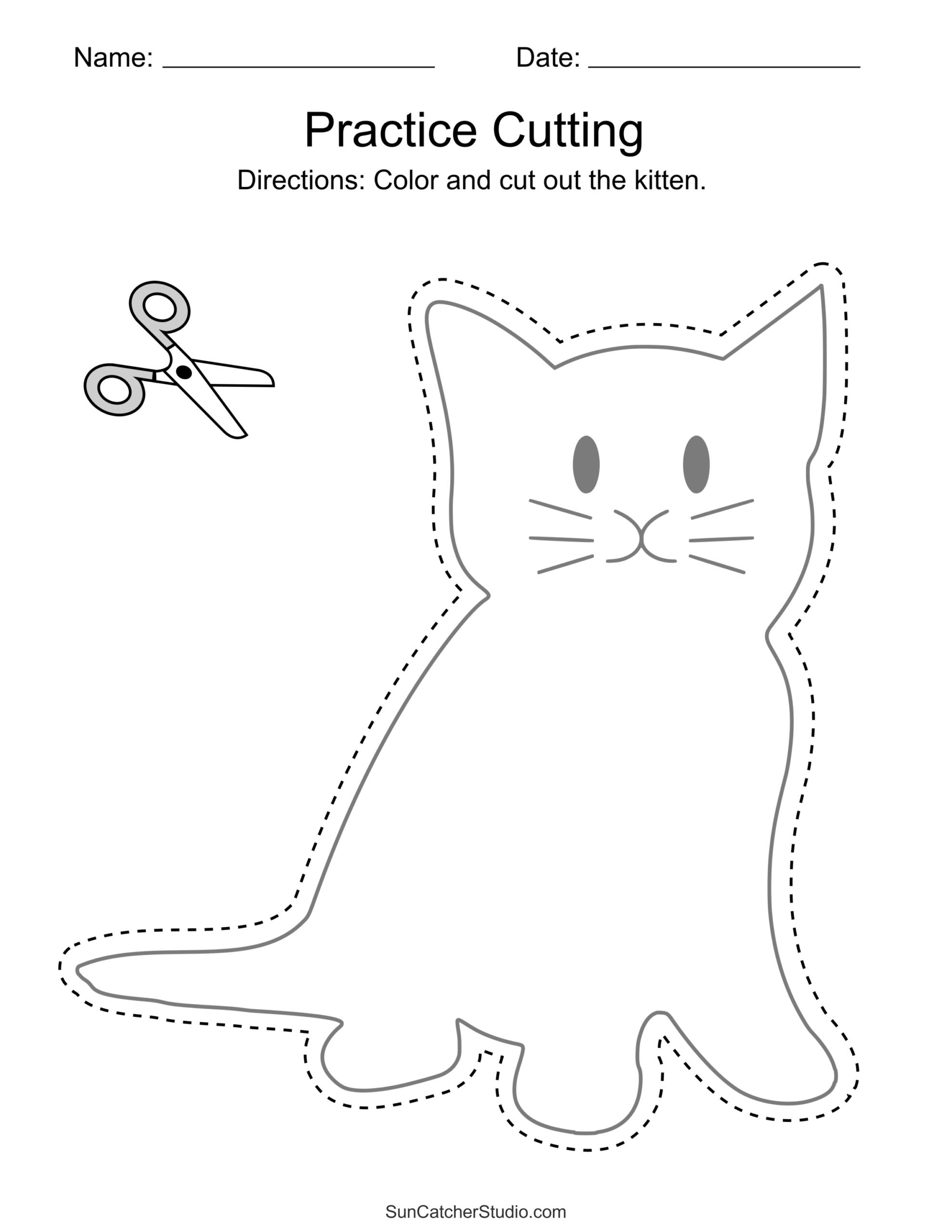 cutting practice sheets for kindergarten