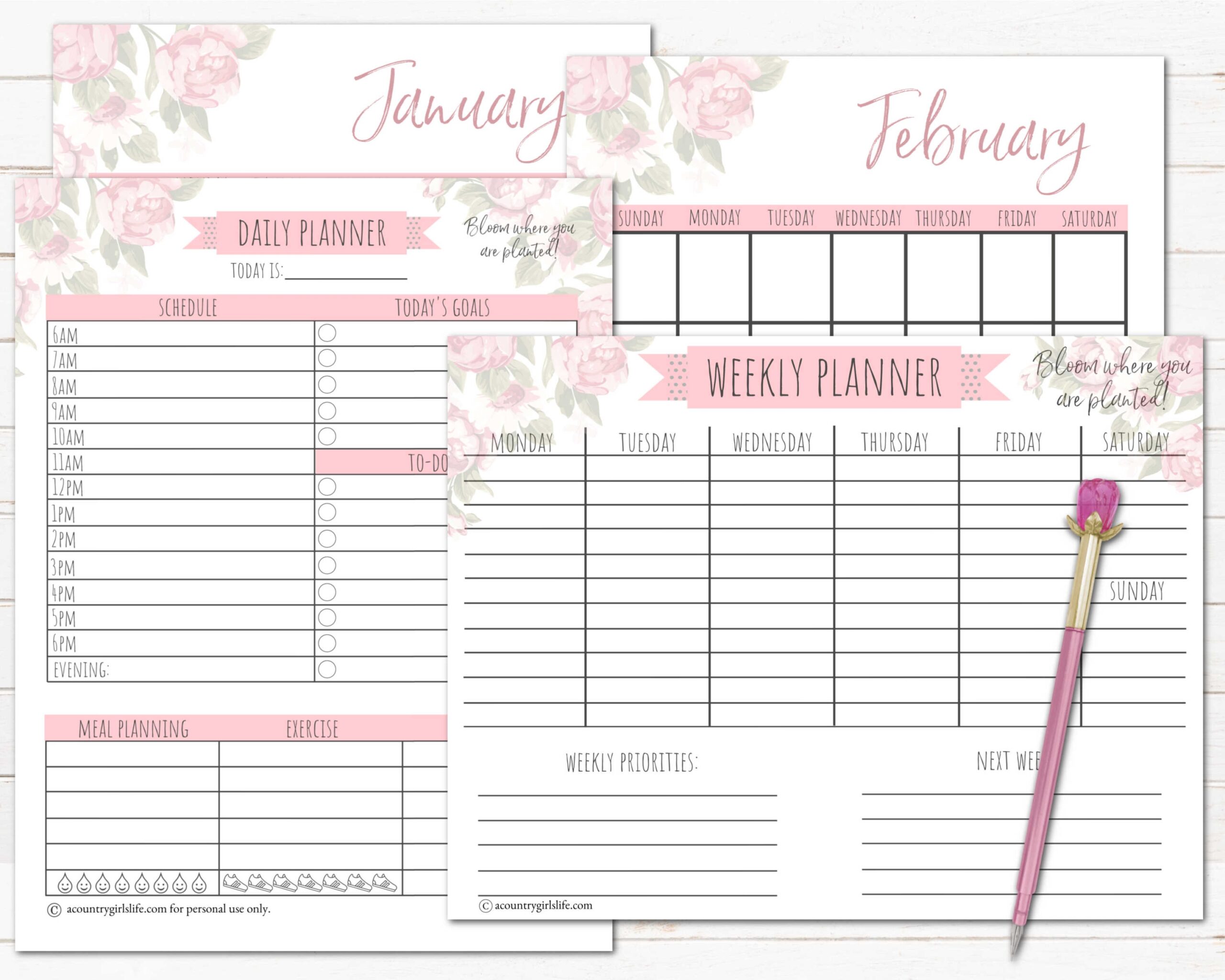 daily weekly monthly planner