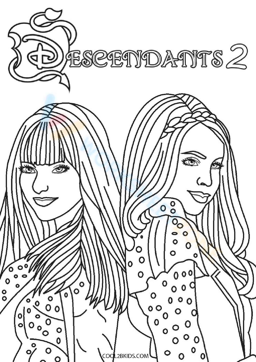 disney descendants printable coloring pages