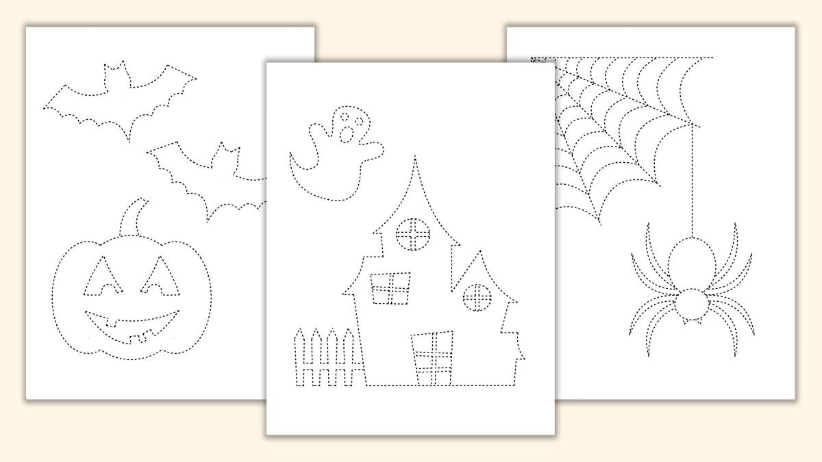Free Printable Halloween Tracing Sheets Trace Color The Craft at Home Family