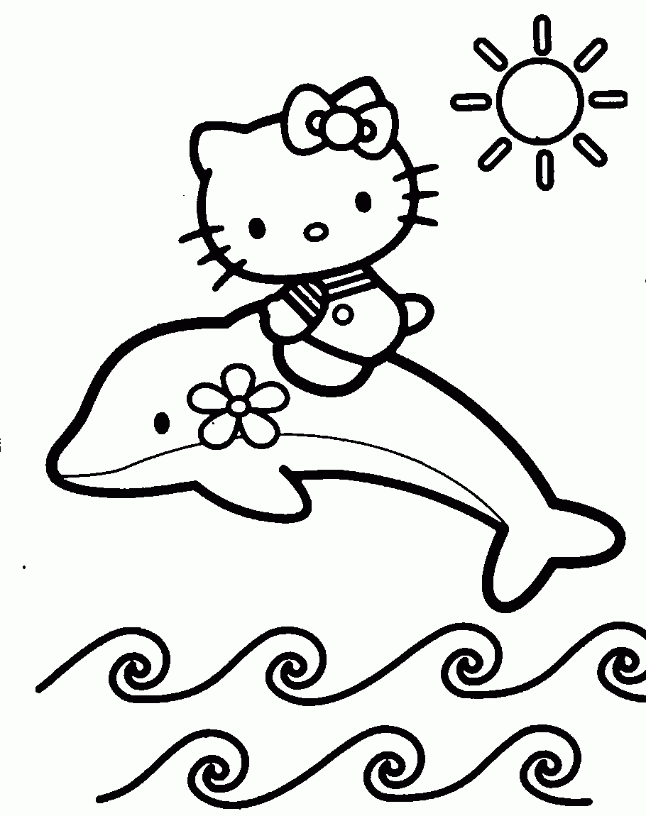 mermaid hello kitty coloring pages