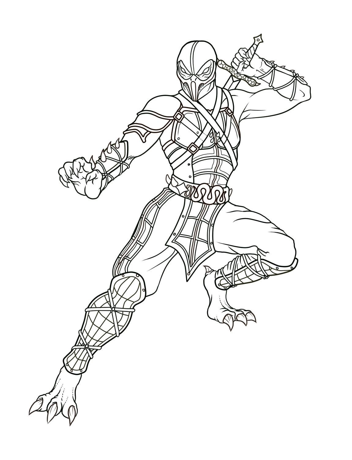 mortal kombat coloring pages scorpion