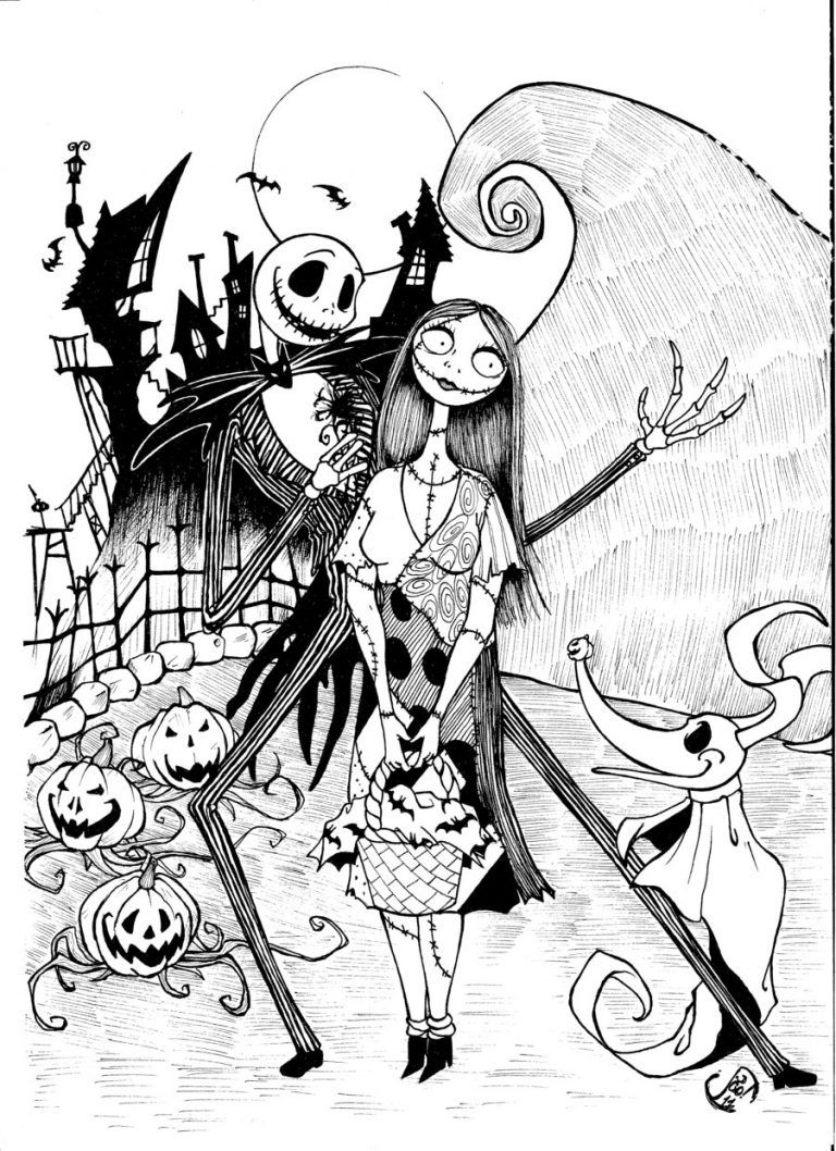 nightmare before christmas color pages