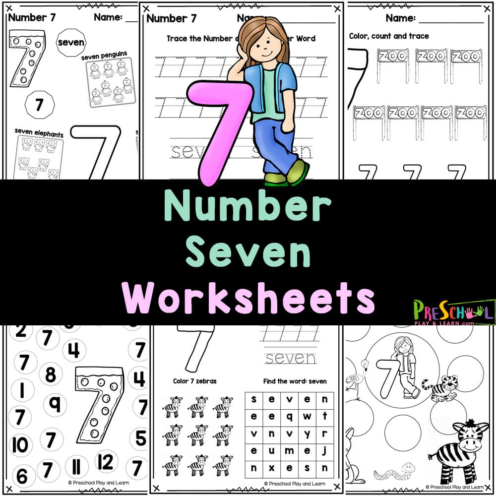 number seven worksheets
