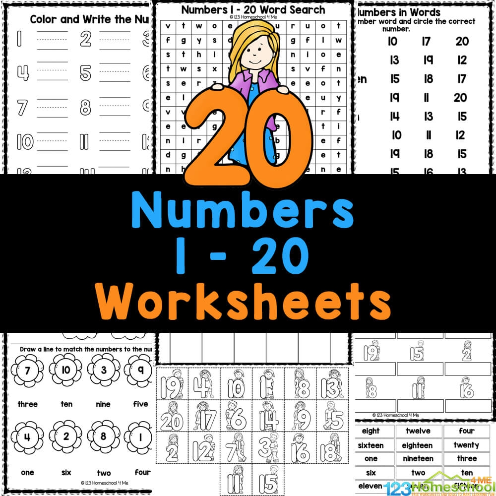 number sheet 1 20