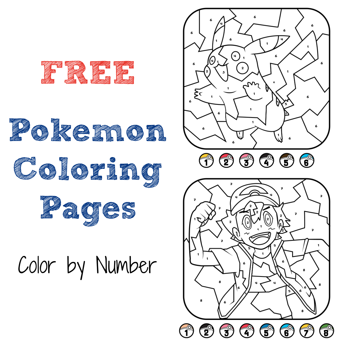 pokemon color by number printable