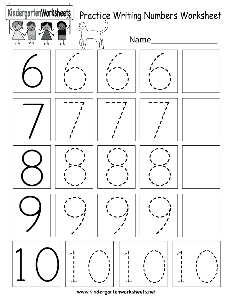 Free Printable Practice Writing Numbers Worksheet