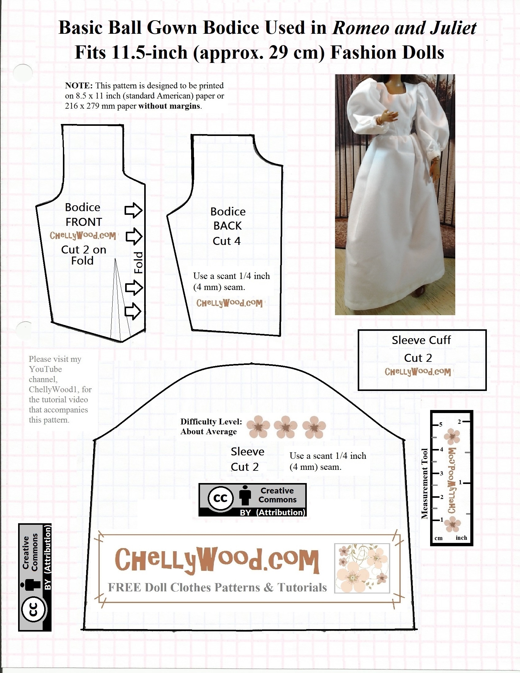 Free Printable Sewing Patterns For Fashion Doll Dresses ChellyWood dolls dollstagram Free Doll Clothes Patterns