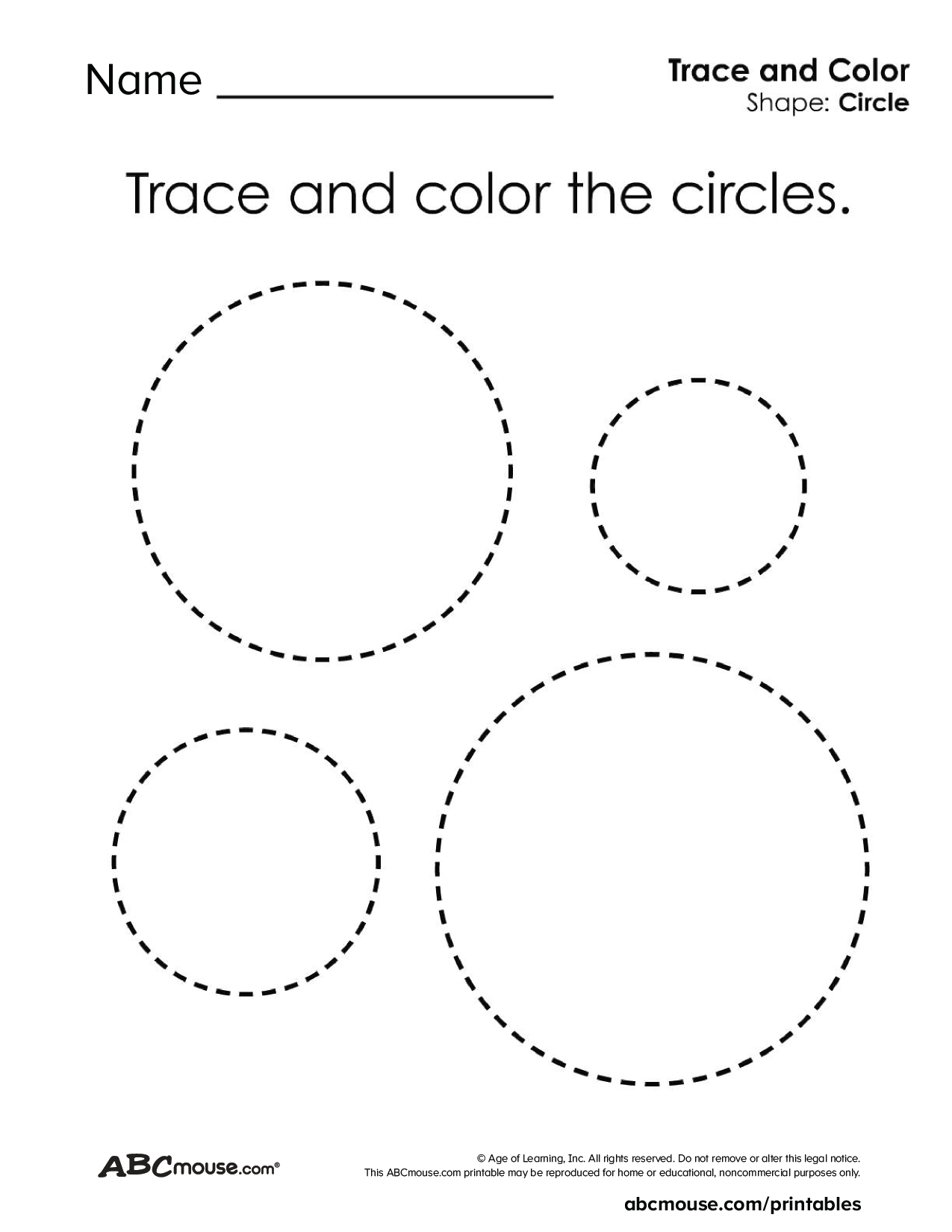 printable shape tracing