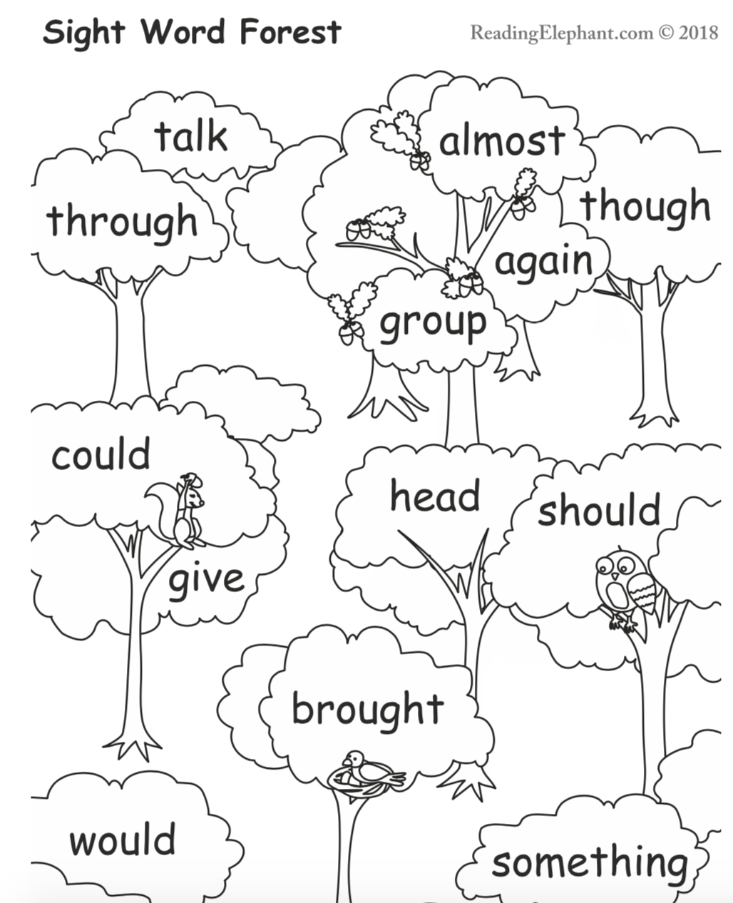 preschool sight words worksheets
