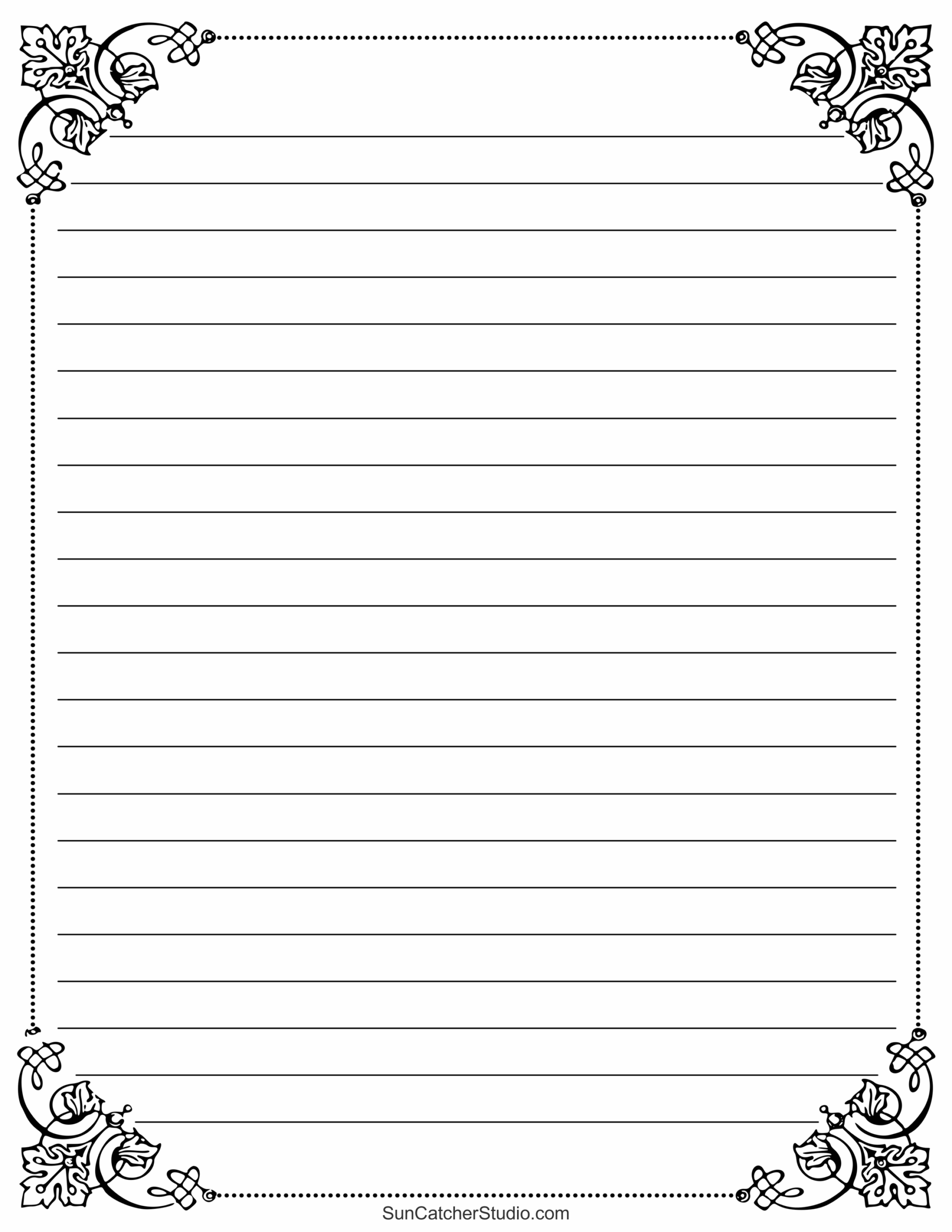 Free Printable Stationery And Lined Letter Writing Paper Free Printables Lettering SVG Files Tools Apps