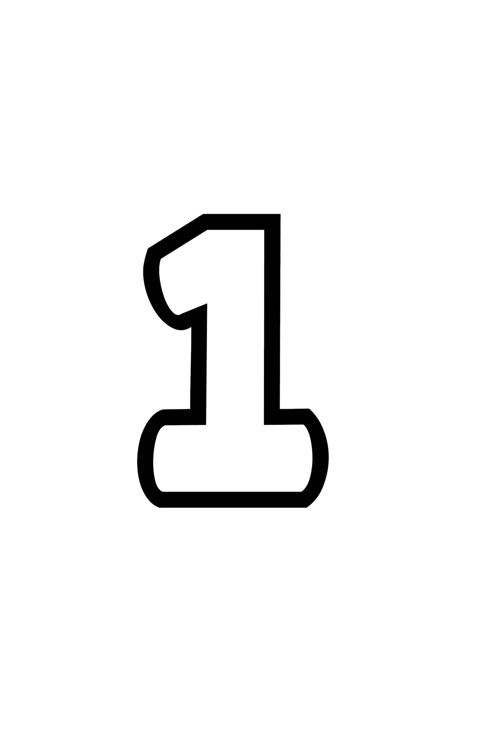 Free Printable Tracing Numbers Bubble Number 1