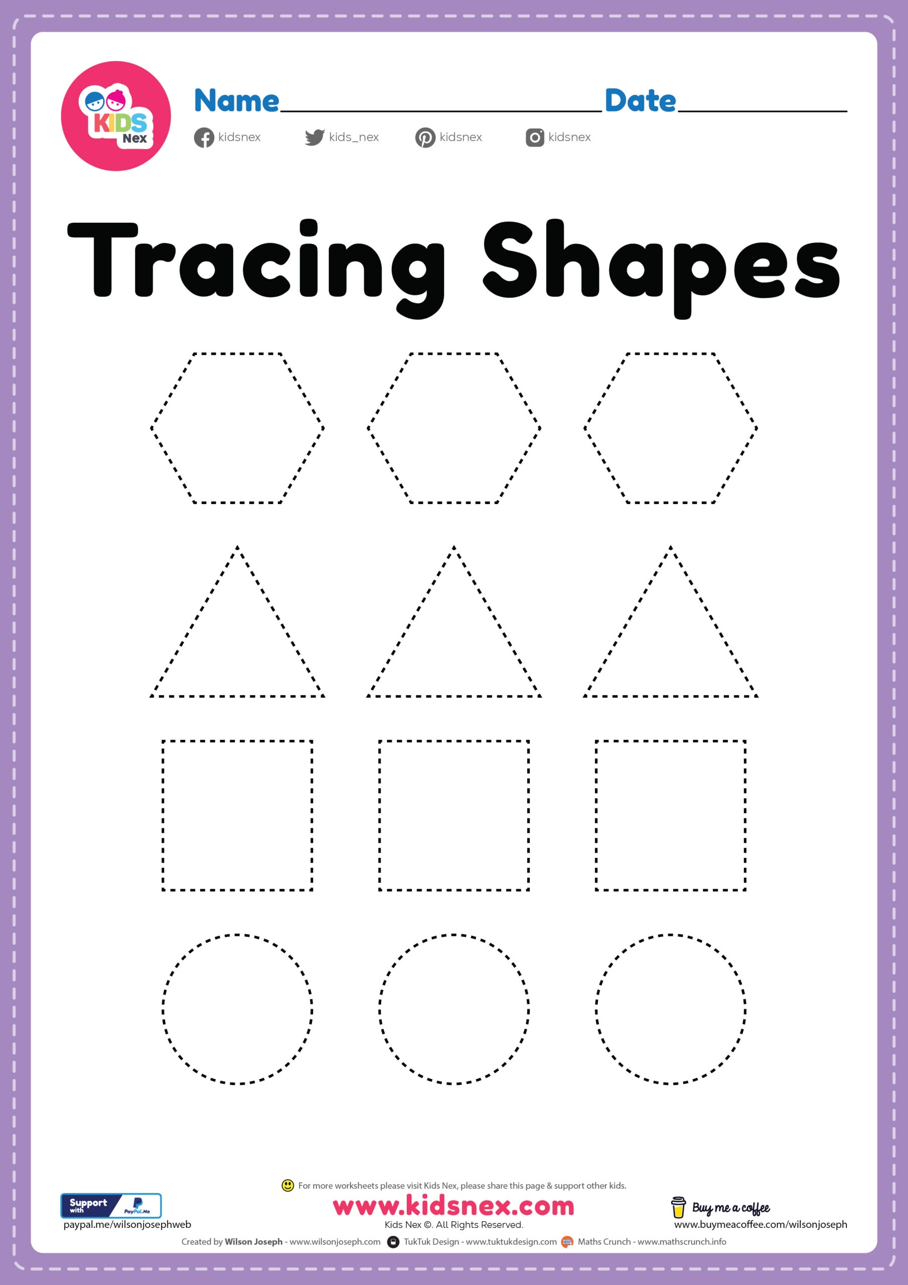 create free printable tracing worksheets