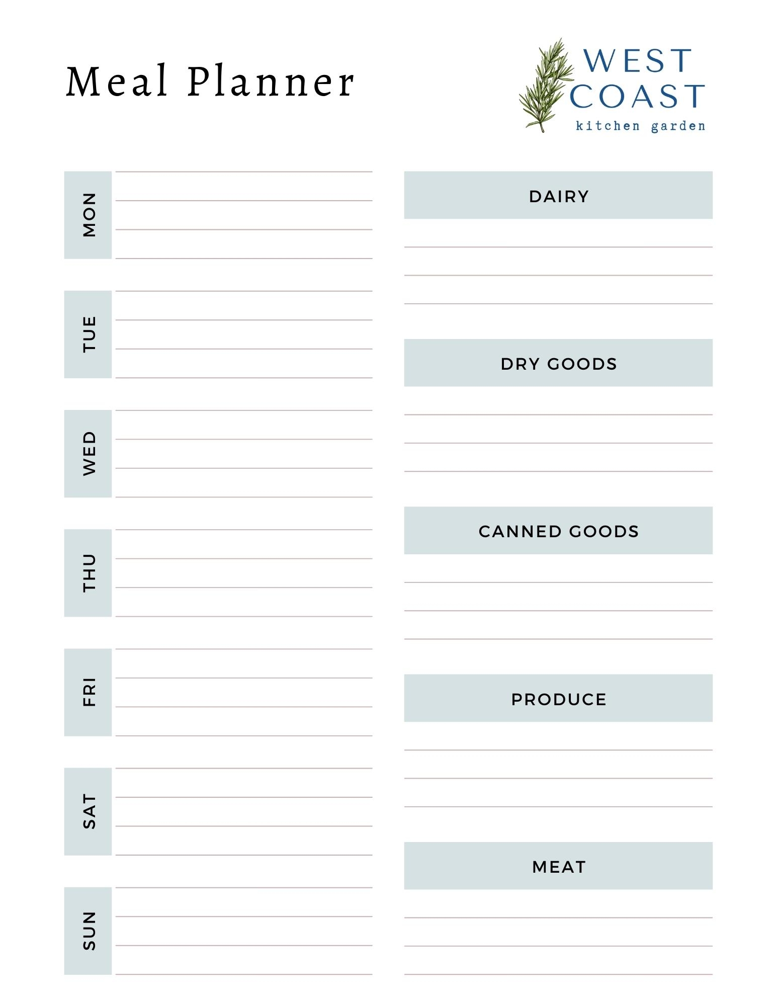 Free Printable Weekly Meal Planner And Recipe Cards