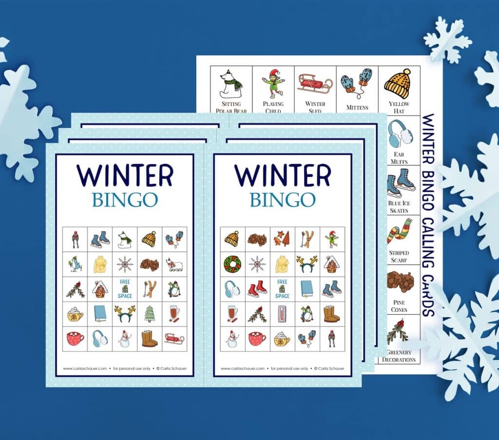 free printable winter bingo