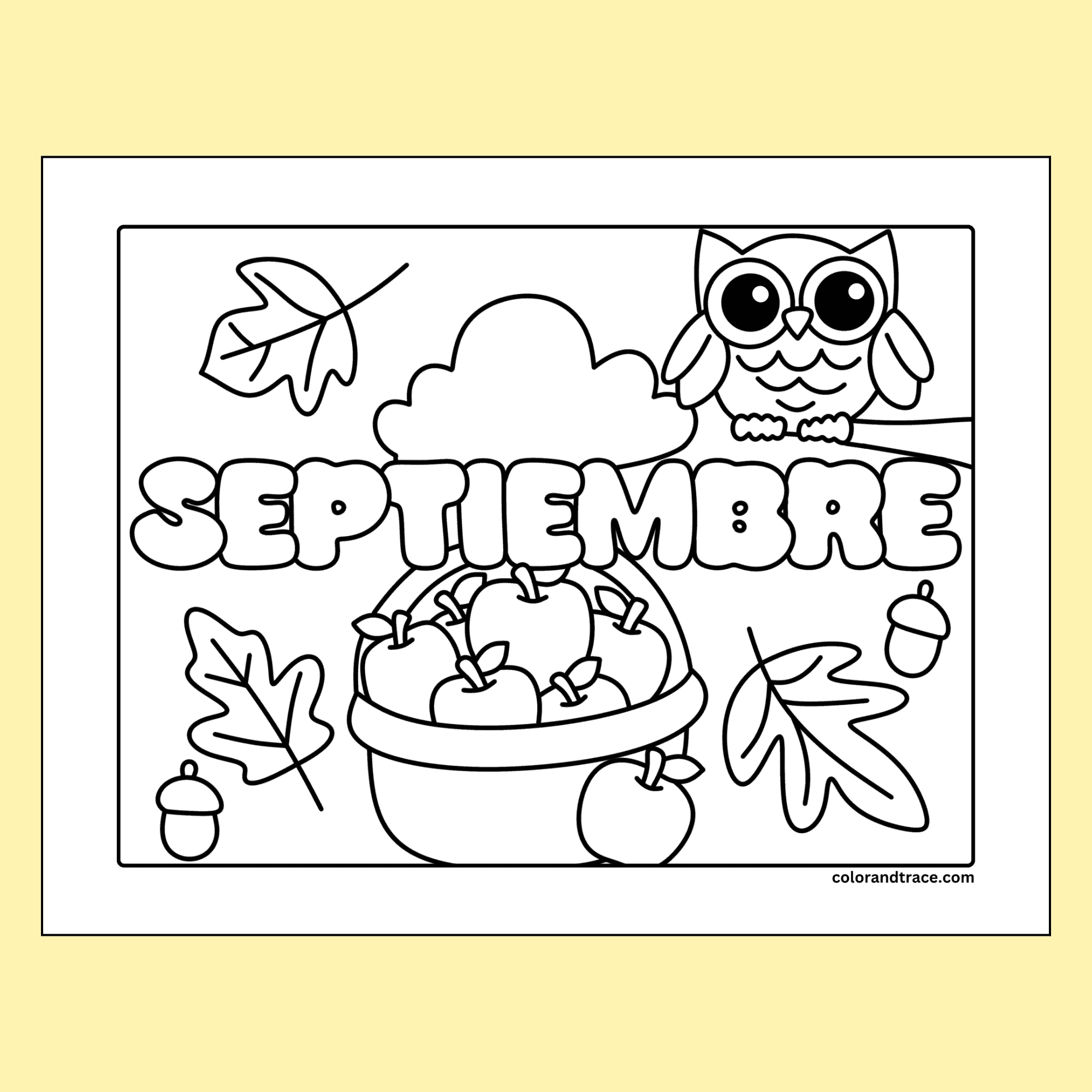 Free Septiembre Coloring Page Spanish Class Printable Color And Trace
