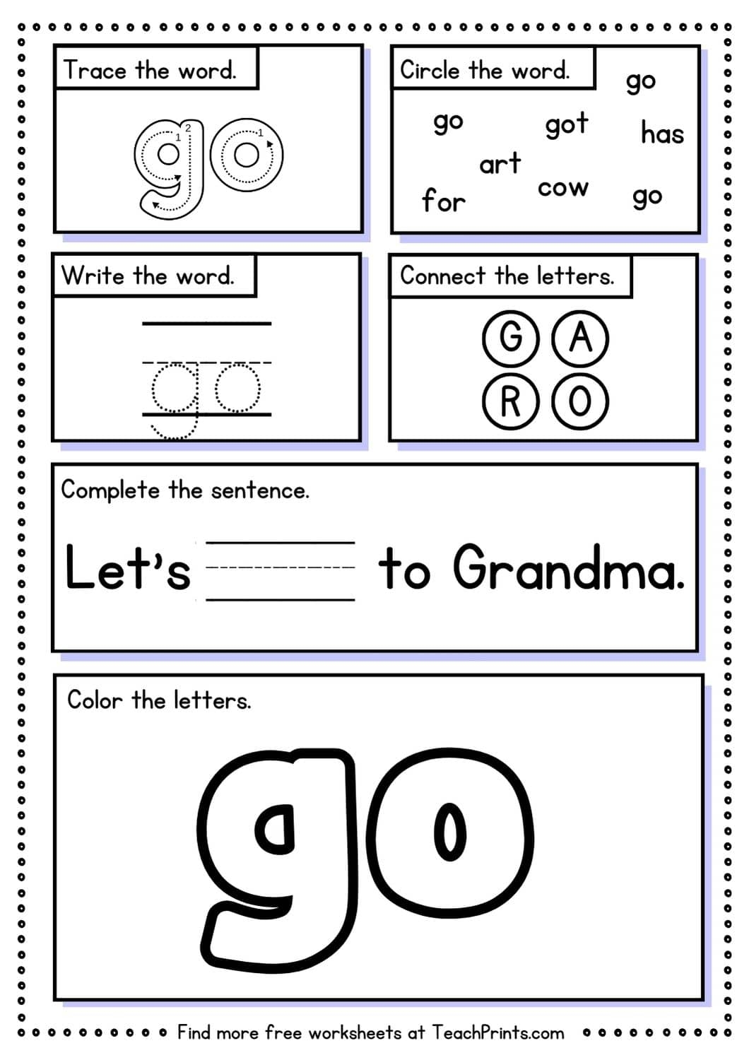 sight word worksheet free