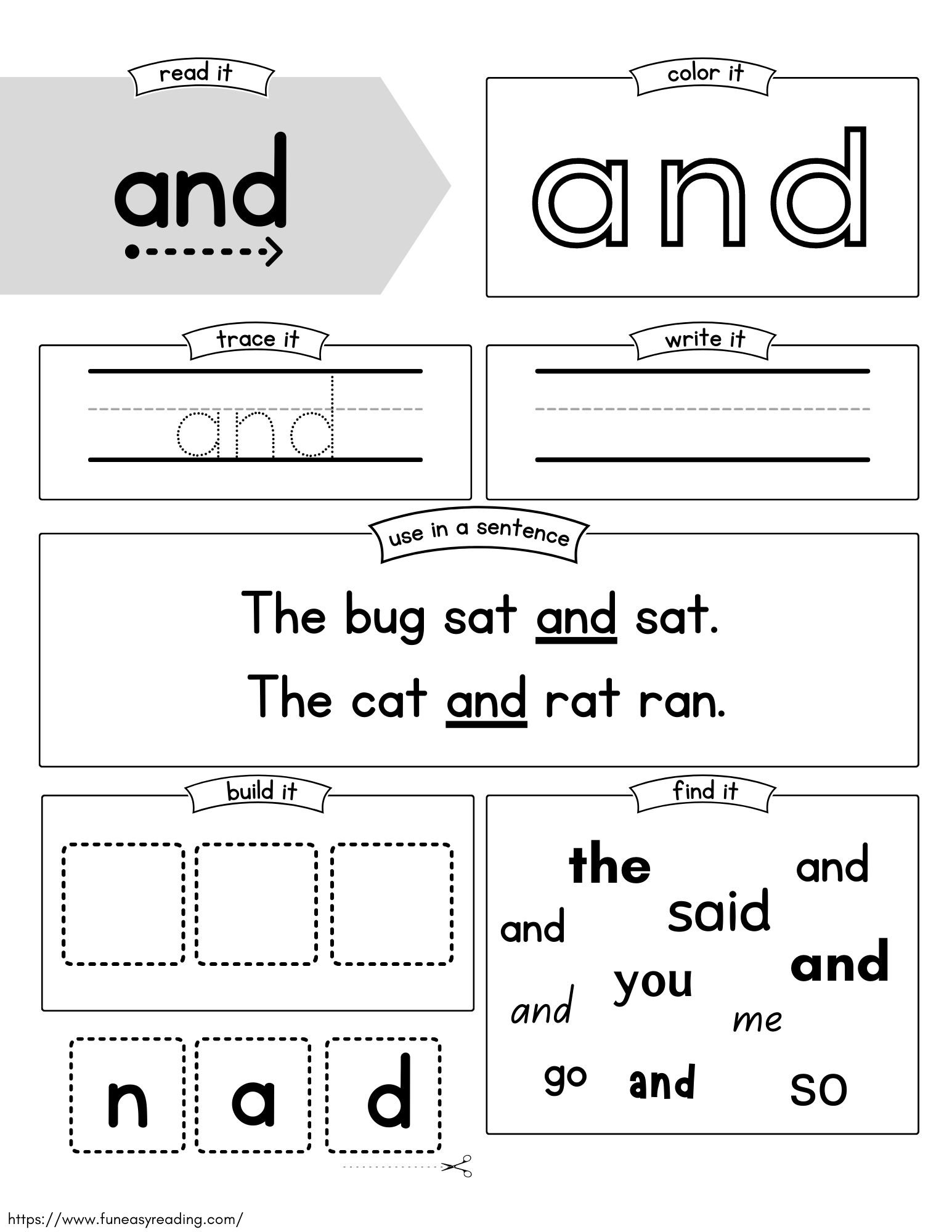 Free Sight Word Worksheets For Reading
