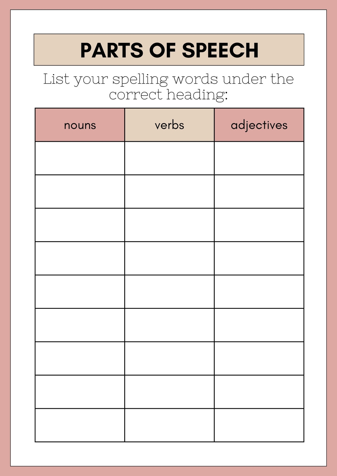 Free Spelling Worksheet Templates To Edit And Print Canva