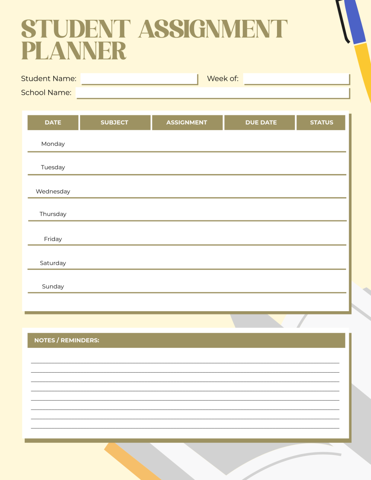 online planner for students