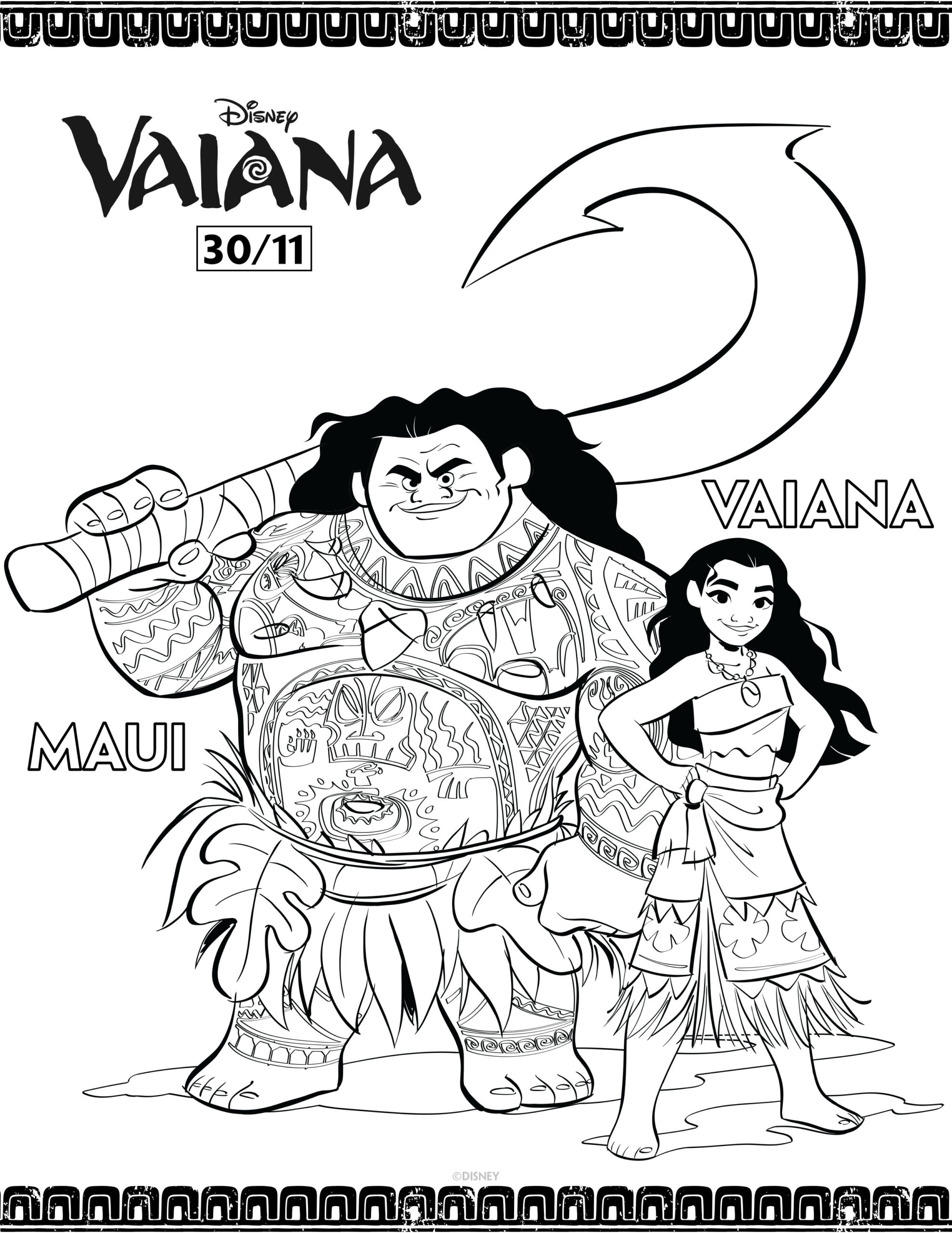 Free Vaiana Drawing To Print And Color Moana Coloring Pages