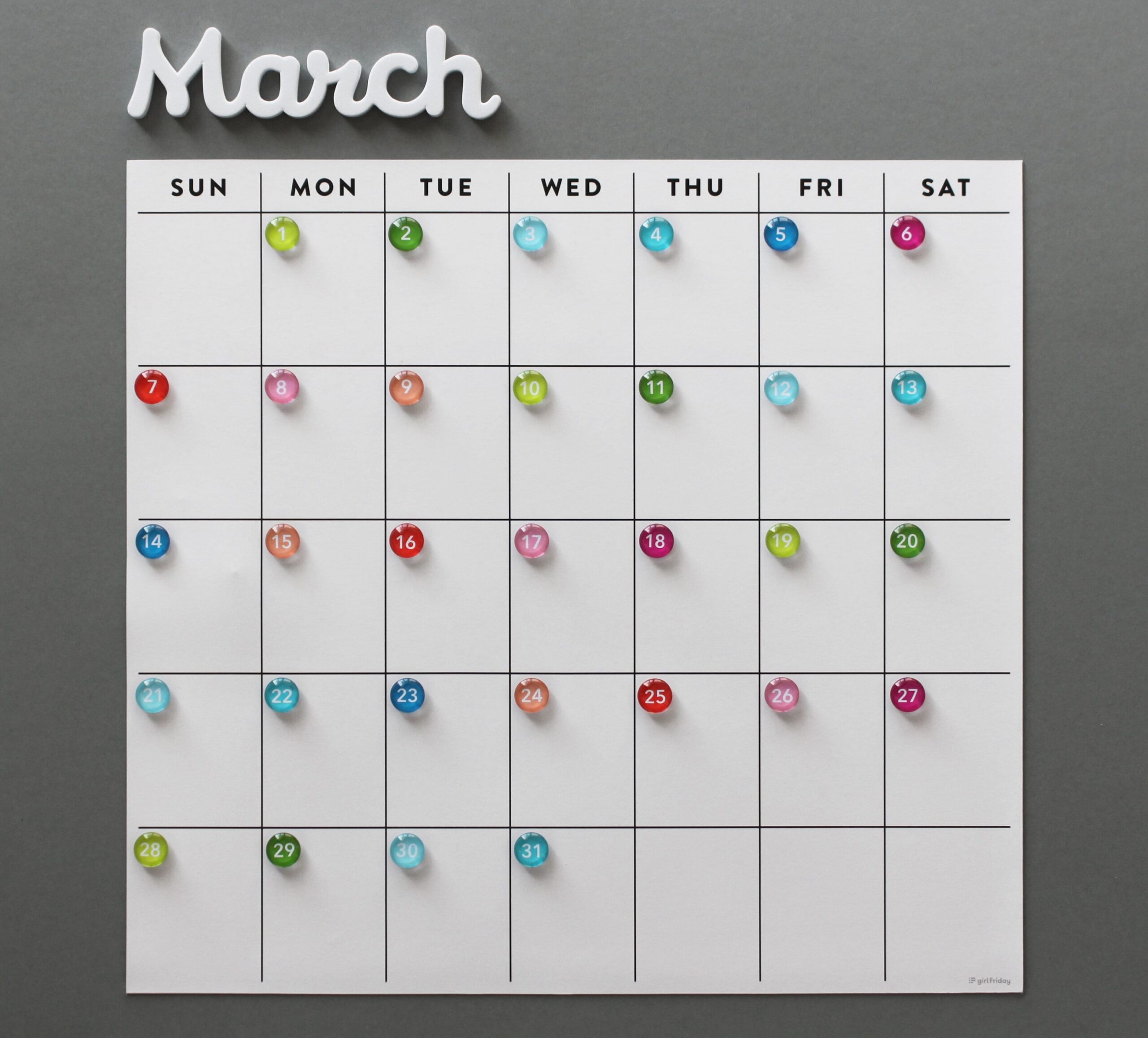 Fridge Calendar Magnetic Calendar Magnet Numbers Sold Separately Etsy