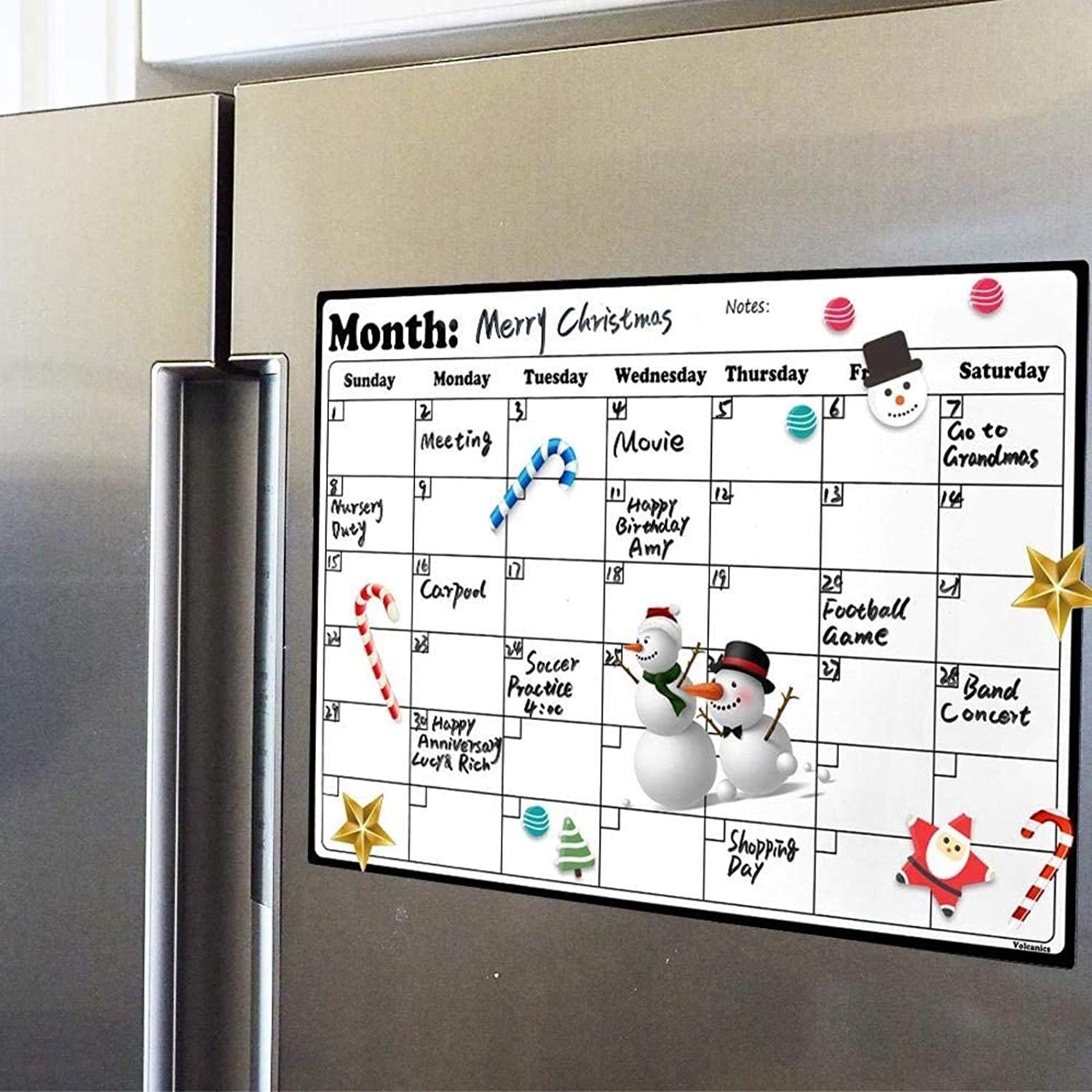 Fridge Calendar Magnetic Dry Erase Whiteboard 17 W X 11 8 H White EBay
